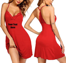 Load image into Gallery viewer, Custom Personalized Designed Women's Chemise Sexy Nightie Full Slip Lace Baby-doll Dress | DG Custom Graphics