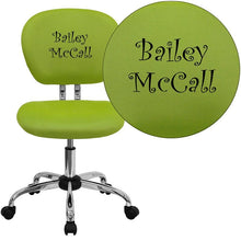 Load image into Gallery viewer, Custom Designed Mid-Back Mesh Swivel Task Chair with Chrome Base With Your Personalized Name