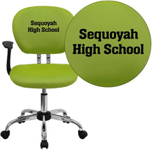 Load image into Gallery viewer, Custom Designed Mid-Back Mesh Swivel Task Chair with Chrome Base With Your Personalized Name