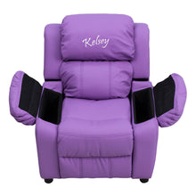 Load image into Gallery viewer, Custom Designed Kids Recliner with Storage Arms and Headrest With Your Personalized Name | DG Custom Graphics