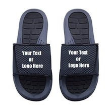 Load image into Gallery viewer, Custom designed athletic slides with your personal or business logo.