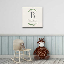 Load image into Gallery viewer, Personalized Baby's Monogram Vine 18" x 18" Canvas | JDS