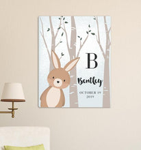 Load image into Gallery viewer, Personalized Woodland Animal Canvas 18"x24" | JDS