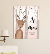 Load image into Gallery viewer, Personalized Woodland Animal Canvas 18"x24" | JDS