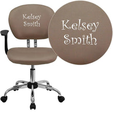 Load image into Gallery viewer, Custom Designed Mid-Back Mesh Swivel Task Chair with Chrome Base With Your Personalized Name