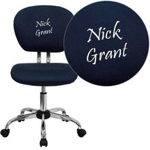 Load image into Gallery viewer, Custom Designed Mid-Back Mesh Swivel Task Chair with Chrome Base With Your Personalized Name