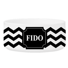 Load image into Gallery viewer, Personalized Large Dog Bowl - Cheerful Chevron | JDS