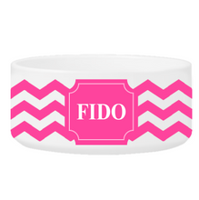 Load image into Gallery viewer, Personalized Large Dog Bowl - Cheerful Chevron | JDS