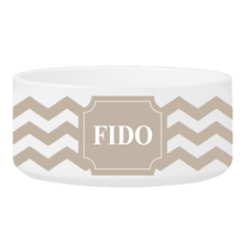 Load image into Gallery viewer, Personalized Large Dog Bowl - Cheerful Chevron | JDS
