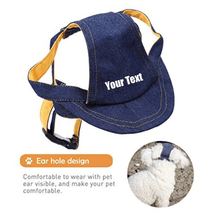 Load image into Gallery viewer, Custom Personalize Design Your Puppy Dog Denim Baseball Cap (Pet Clothing)
