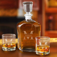 Load image into Gallery viewer, Personalized Decanter Set with 2 Low ball Glasses | JDS