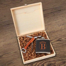 Load image into Gallery viewer, Personalized Dunbar Groomsmen Flask Gift Box Set | JDS
