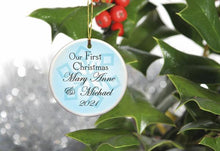 Load image into Gallery viewer, Our First Christmas Personalized Ceramic Ornament for Couples | JDS
