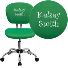 Load image into Gallery viewer, Custom Designed Mid-Back Mesh Swivel Task Chair with Chrome Base With Your Personalized Name