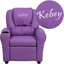 Load image into Gallery viewer, Custom Designed Kids Recliner with Cup Holder and Headrest With Your Personalized Name