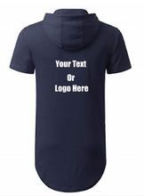 Load image into Gallery viewer, Custom Personalized Design Your Own Hipster Hip Hop Short Sleeve Longline Pullover Hoodie Shirt