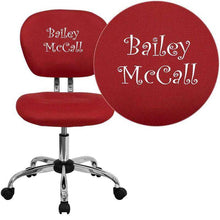 Load image into Gallery viewer, Custom Designed Mid-Back Mesh Swivel Task Chair with Chrome Base With Your Personalized Name