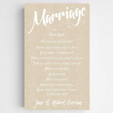 Load image into Gallery viewer, Personalized Marriage Recipe Canvas Print | JDS