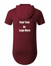 Load image into Gallery viewer, Custom Personalized Design Your Own Hipster Hip Hop Short Sleeve Longline Pullover Hoodie Shirt