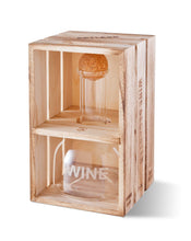 Load image into Gallery viewer, Personalized Wine Decanter in Wood Crate with set of 2 Stemless Wine Glasses | JDS