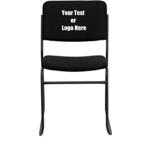 Load image into Gallery viewer, Custom Designed High Density Black Stacking Chair with Sled Base With Your Personalized Name & Graphic