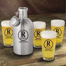 Load image into Gallery viewer, Stainless Steel Beer Growler with Pint Glass Set | JDS