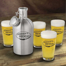 Load image into Gallery viewer, Stainless Steel Beer Growler with Pint Glass Set | JDS