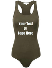 Load image into Gallery viewer, Custom Personalized Designed Womens Basic Solid Soft Stretchy Tank Top Bodysuit