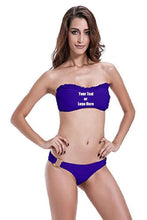 Load image into Gallery viewer, Custom Personalized Designed Women's O-ring Bottom Ruffle Two Piece Bathing Swim Suit