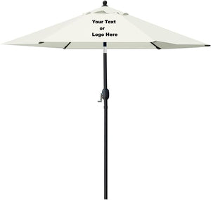 Custom Personalized Sturdy 7.5 ft Shade Vented Patio Umbrella Aluminum Poles with Polyester Canopy Portable for Beach Outdoor UV Protection