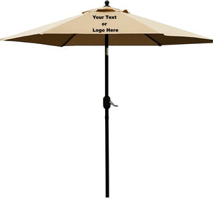 Custom Personalized Sturdy 7.5 ft Shade Vented Patio Umbrella Aluminum Poles with Polyester Canopy Portable for Beach Outdoor UV Protection