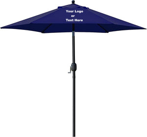 Custom Personalized Sturdy 7.5 ft Shade Vented Patio Umbrella Aluminum Poles with Polyester Canopy Portable for Beach Outdoor UV Protection