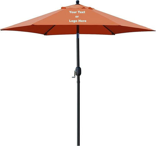 Custom Personalized Sturdy 7.5 ft Shade Vented Patio Umbrella Aluminum Poles with Polyester Canopy Portable for Beach Outdoor UV Protection