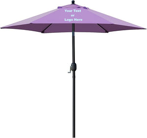 Custom Personalized Sturdy 7.5 ft Shade Vented Patio Umbrella Aluminum Poles with Polyester Canopy Portable for Beach Outdoor UV Protection