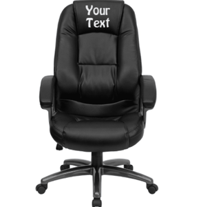 Custom Designed Deep Curved Lumbar Executive Office Chair With Your Personalized Name & Graphic