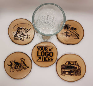 Custom Personalize Your Own Laser Engraved Coasters (Set of 4) | DG Custom Graphics