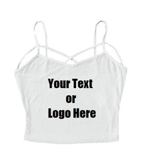 Load image into Gallery viewer, Custom Personalized Designed Spaghetti Strap Crop Top Criss Cross Camisole Tank Top