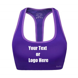 Custom Personalized Designed Workout Sports Bra Removeable Pads Raceback Medium Support Yoga Bras