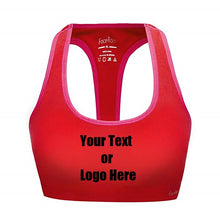 Load image into Gallery viewer, Custom Personalized Designed Workout Sports Bra Removeable Pads Raceback Medium Support Yoga Bras