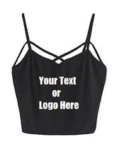 Load image into Gallery viewer, Custom Personalized Designed Spaghetti Strap Crop Top Criss Cross Camisole Tank Top