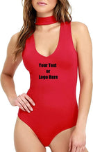 Load image into Gallery viewer, Custom Personalized Designed Womens Sexy Strappy Deep V Neck Cut Out Bodysuit | DG Custom Graphics