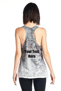 Custom Personalized Designed Women's Ombre Burnout Workout Tank Tops