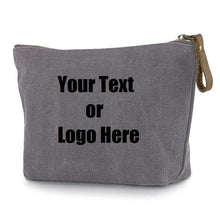 Load image into Gallery viewer, Custom Personalized Cotton Canvas Makeup Bag Pouch Purse Handbag with Zipper