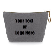 Load image into Gallery viewer, Custom Personalized Cotton Canvas Makeup Bag Pouch Purse Handbag with Zipper