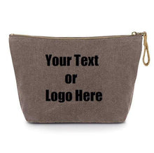 Load image into Gallery viewer, Custom Personalized Cotton Canvas Makeup Bag Pouch Purse Handbag with Zipper