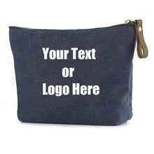 Load image into Gallery viewer, Custom Personalized Cotton Canvas Makeup Bag Pouch Purse Handbag with Zipper