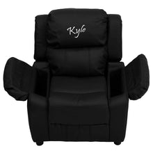 Load image into Gallery viewer, Custom Designed Kids Recliner with Storage Arms and Headrest With Your Personalized Name | DG Custom Graphics