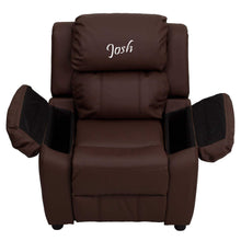 Load image into Gallery viewer, Custom Designed Kids Recliner with Storage Arms and Headrest With Your Personalized Name | DG Custom Graphics