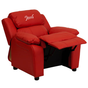 Custom Designed Kids Recliner with Storage Arms and Headrest With Your Personalized Name | DG Custom Graphics