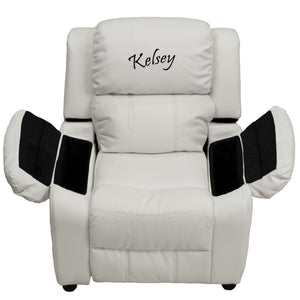 Custom Designed Kids Recliner with Storage Arms and Headrest With Your Personalized Name | DG Custom Graphics